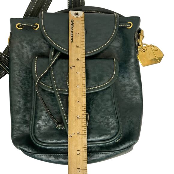 Vintage Samsonite Green Leather Drawstring Convertible Backpack - Picture 6 of 7